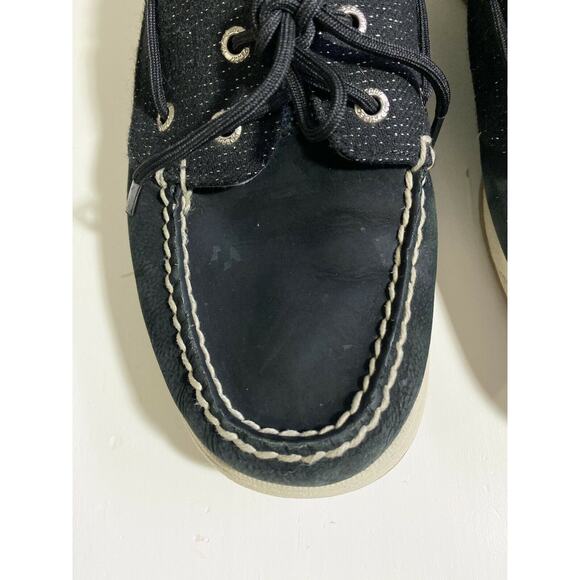 black sperrys top siders classic non slip boat shoes - Picture 9 of 10